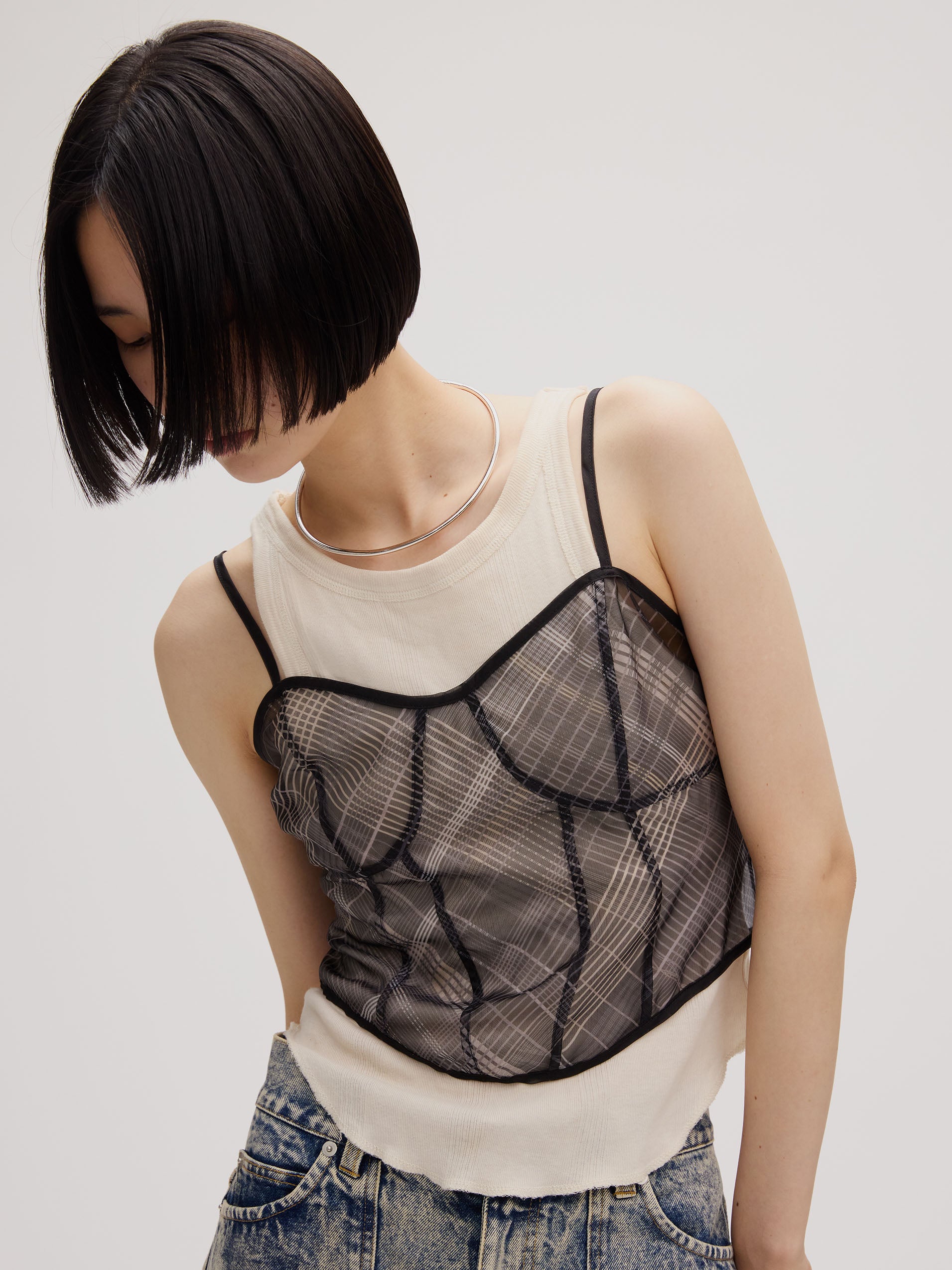 MEDI STRAIN CHECK DRESS
