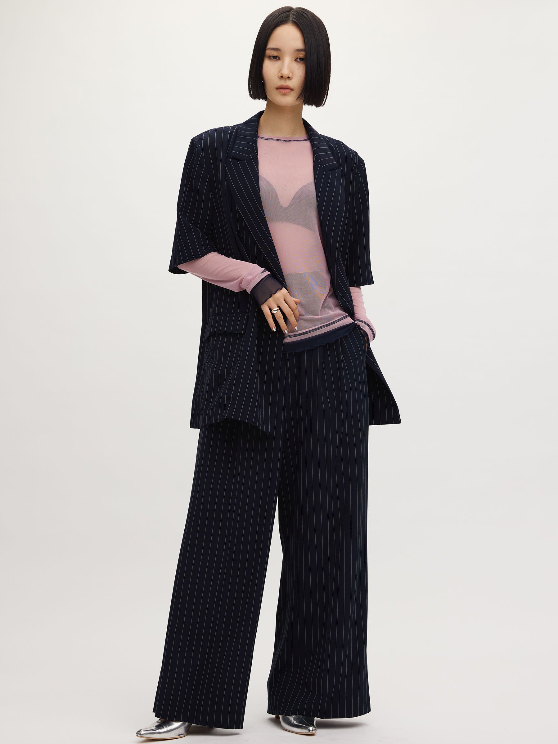 TURN BACK WAIST WIDE PANTS