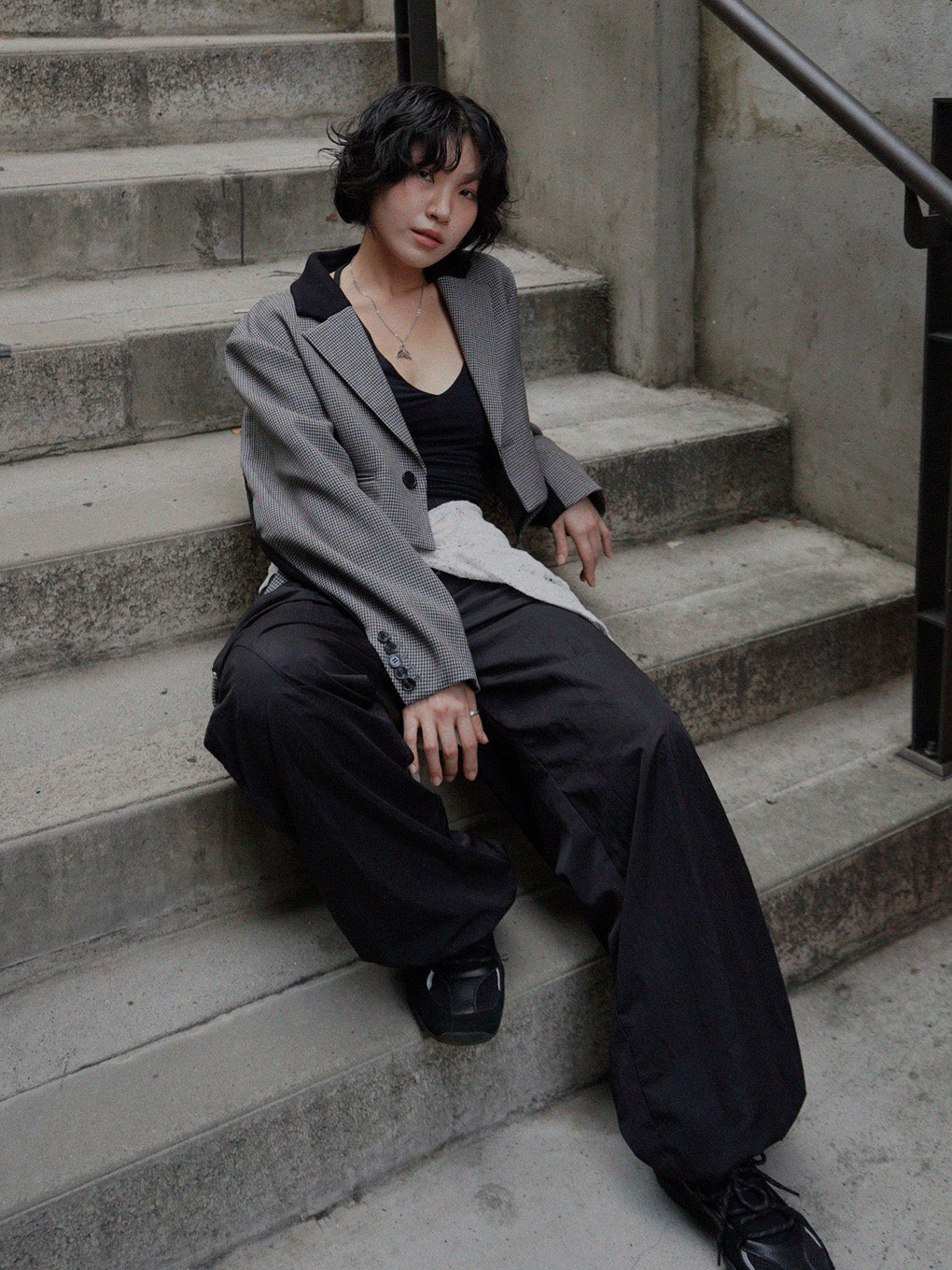 BONBOM×Ameri HOUNDSTOOTH GARTER JACKET