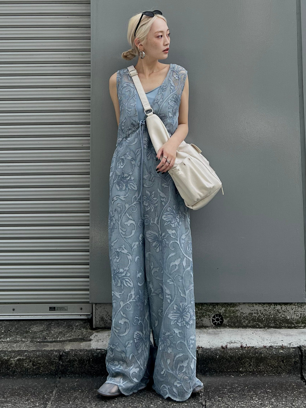 2WAY SILHOUETTE V NECK ROMPERS