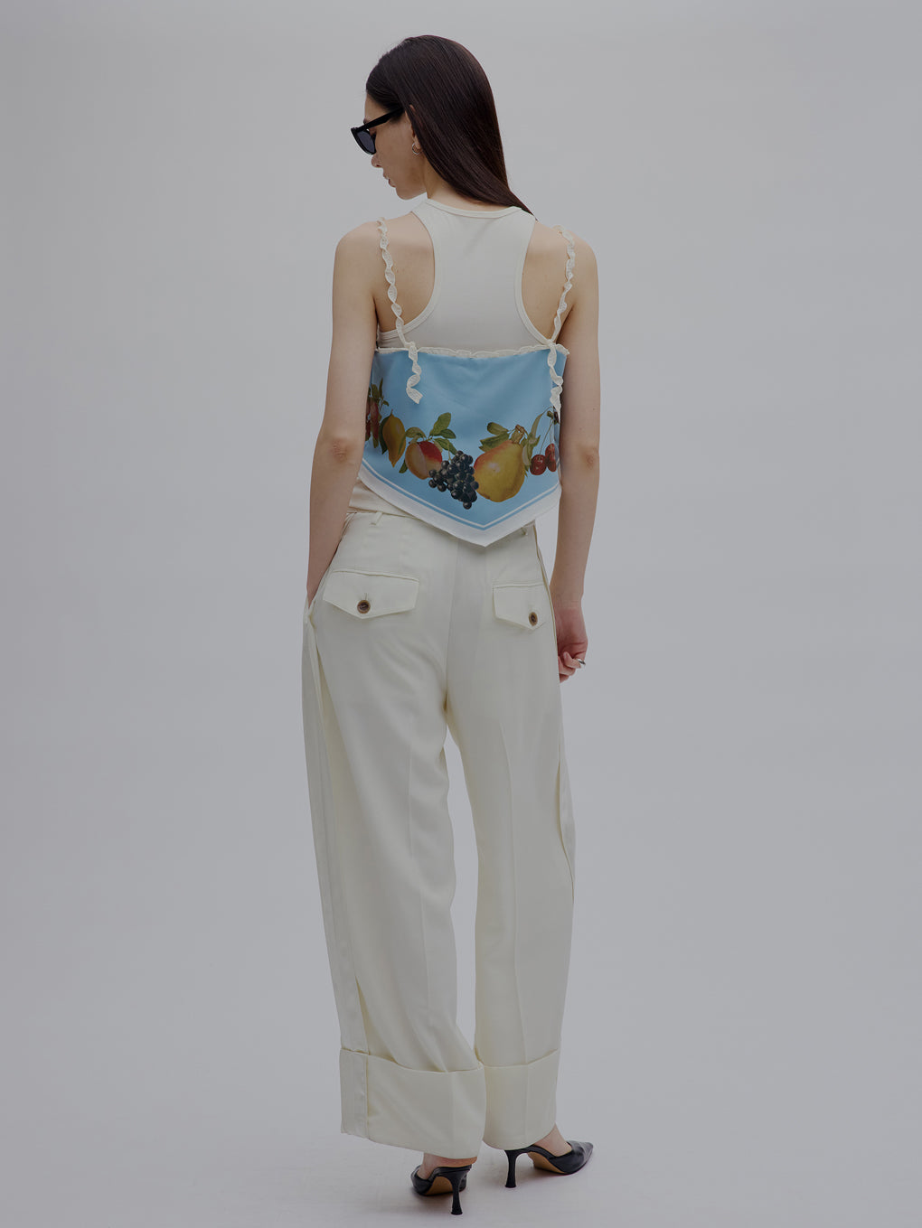 MEDI FRUIT SCARF PATTERN CAMI TOP
