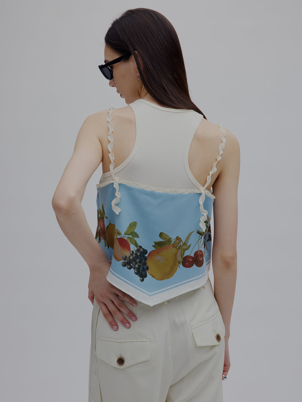 MEDI FRUIT SCARF PATTERN CAMI TOP