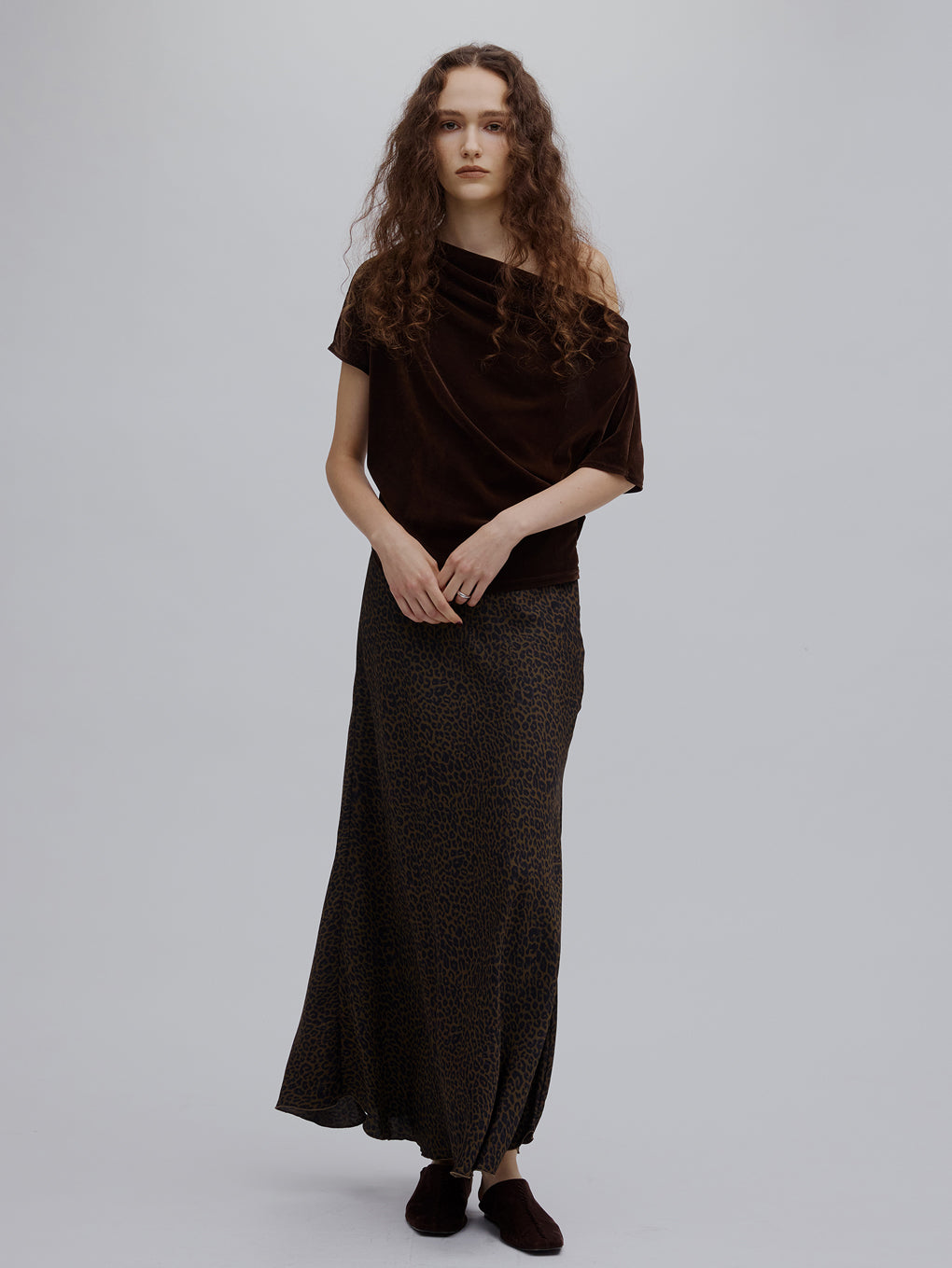 2WAY DRAPE VELOUR TOP