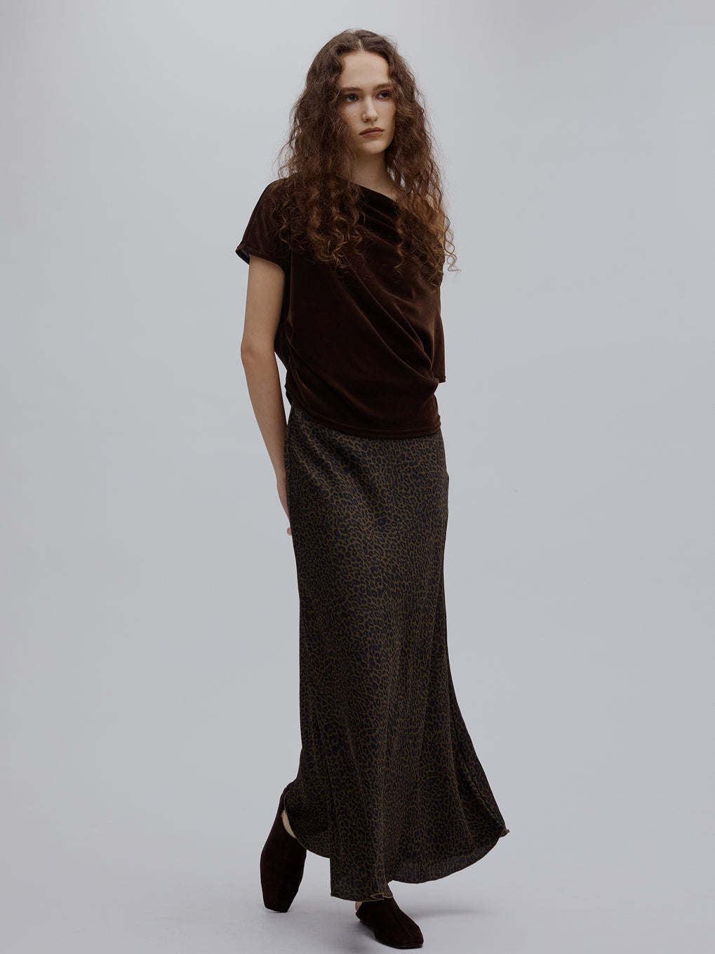 2WAY DRAPE VELOUR TOP