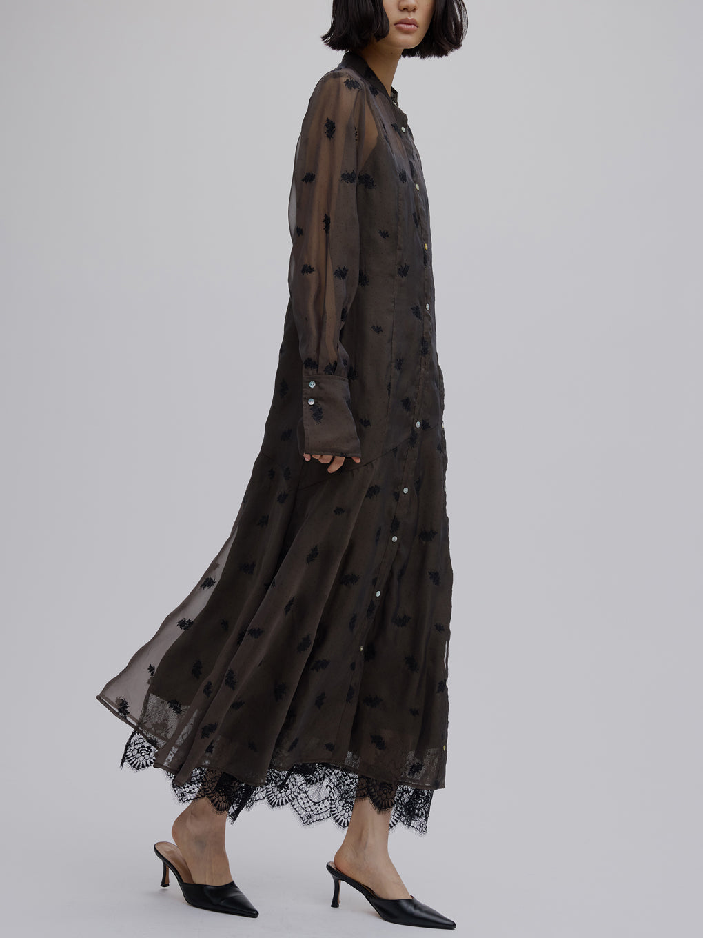 DOT FLOWER VEIL DRESS