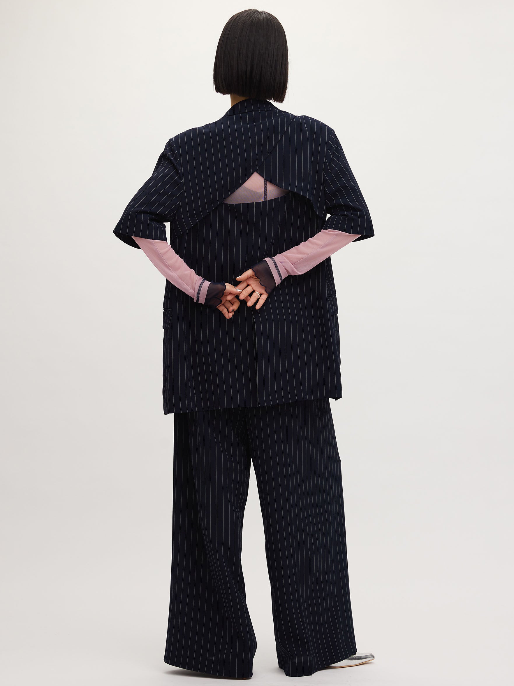 TURN BACK WAIST WIDE PANTS