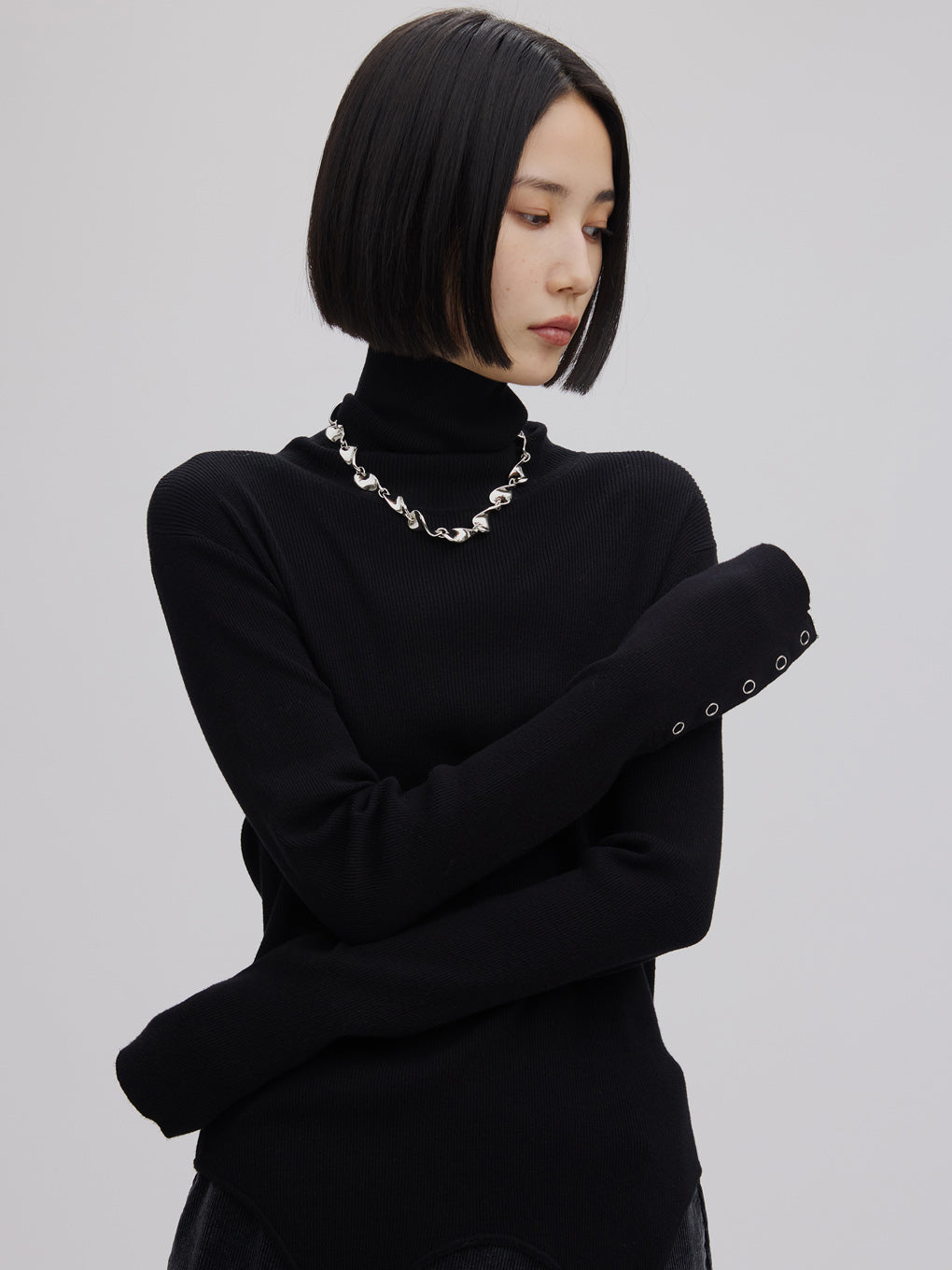 BEST TOUCH GARTER DETAIL KNIT TOP