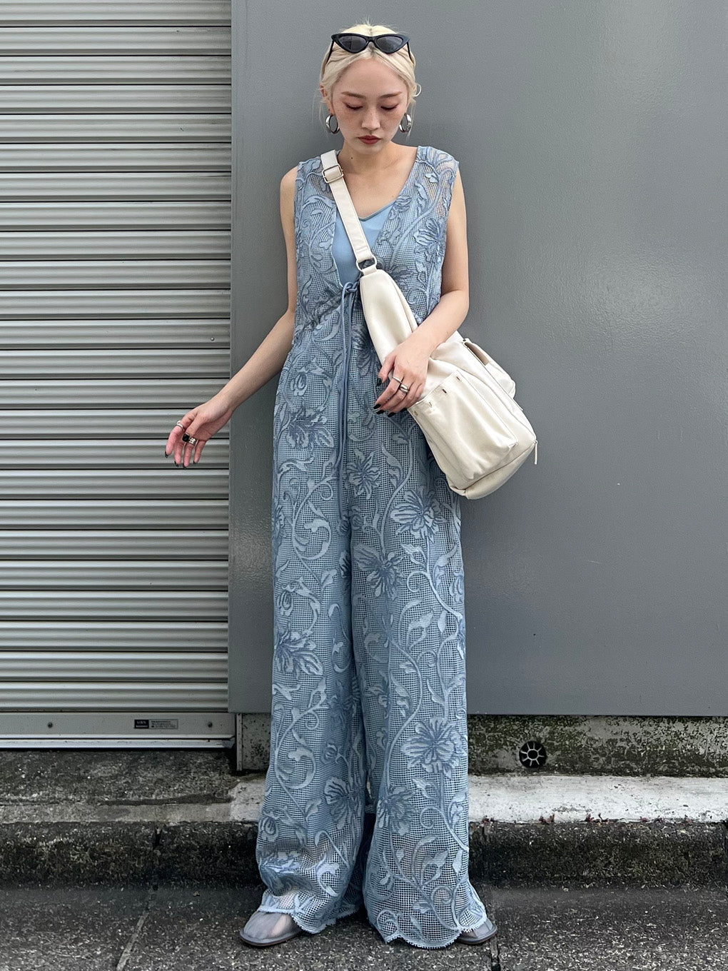 2WAY SILHOUETTE V NECK ROMPERS