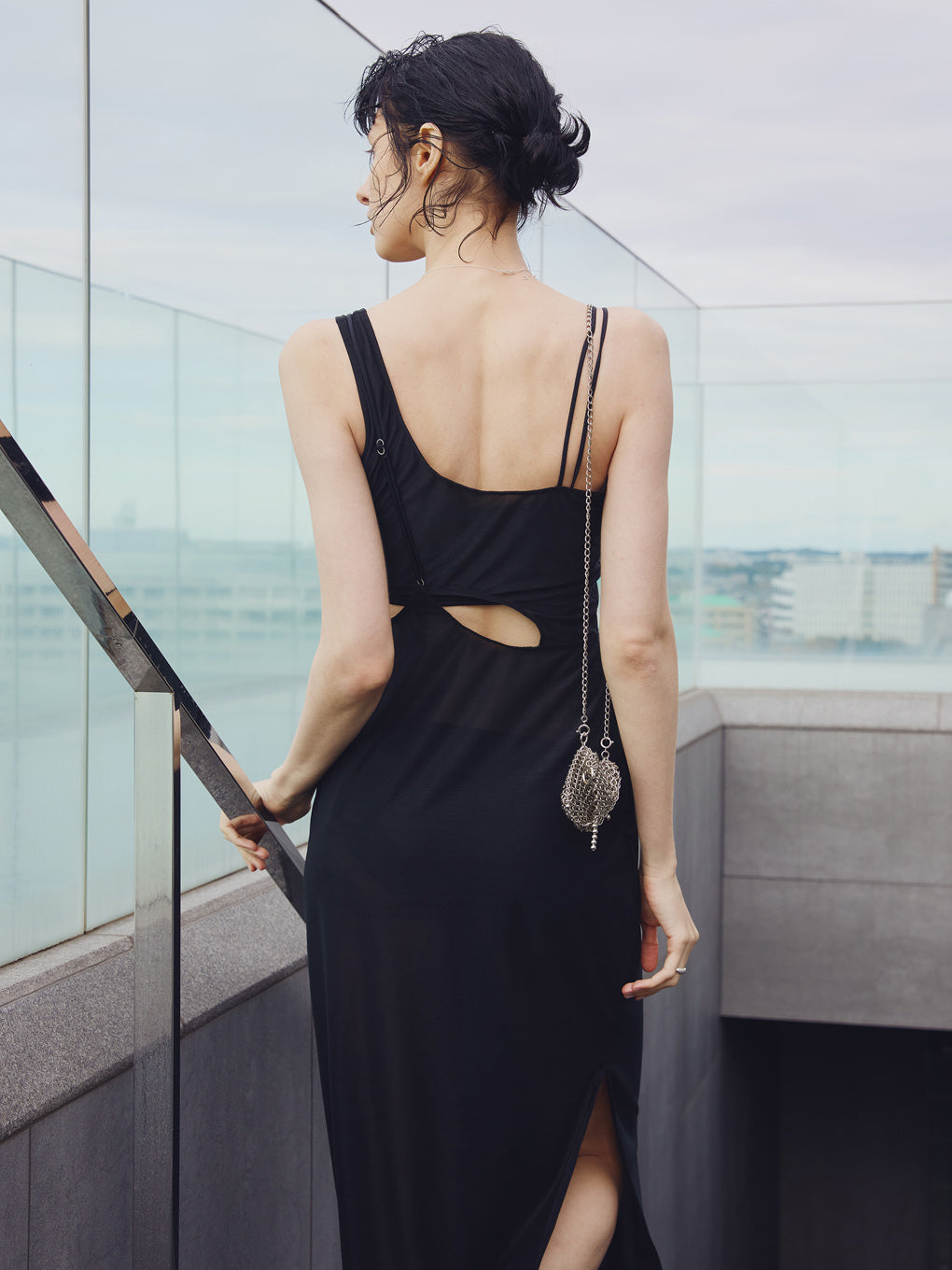 ASYMMETRY SHEER CAMISOLE SET SWIM WEAR