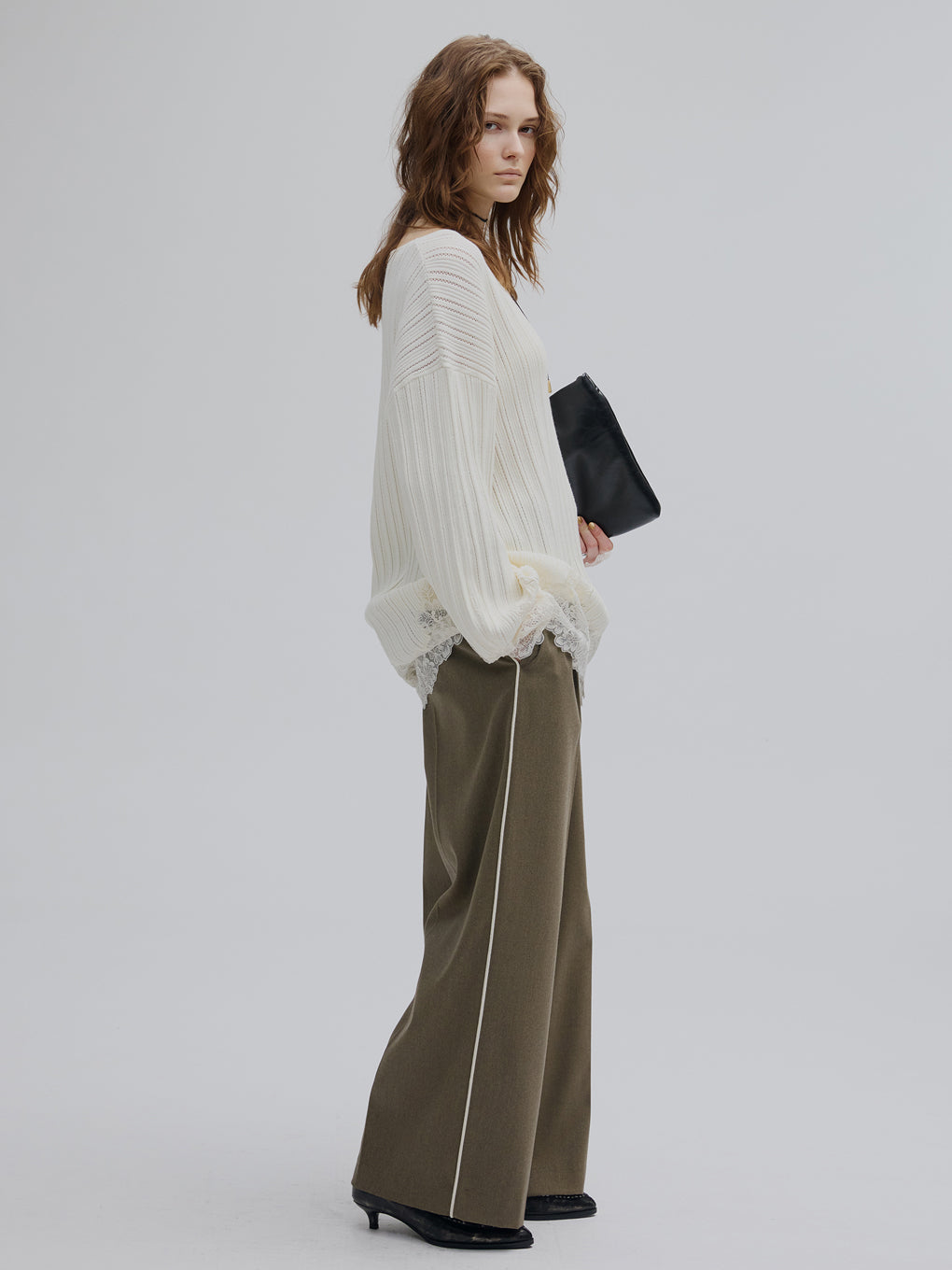 2WAY LACE DOCKING LADY KNIT TOP