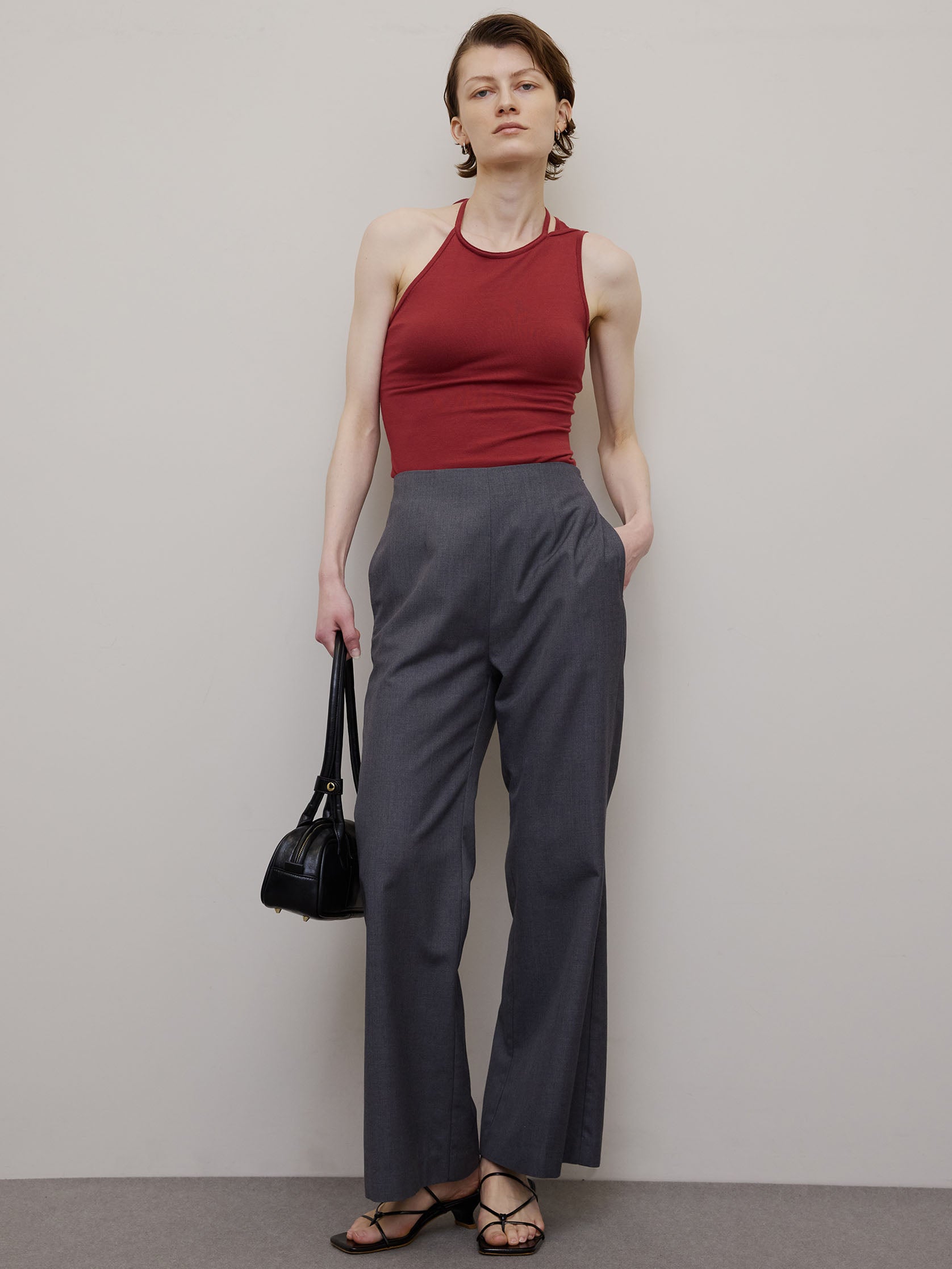 PLEATS MINI SKIRT SET PANTS