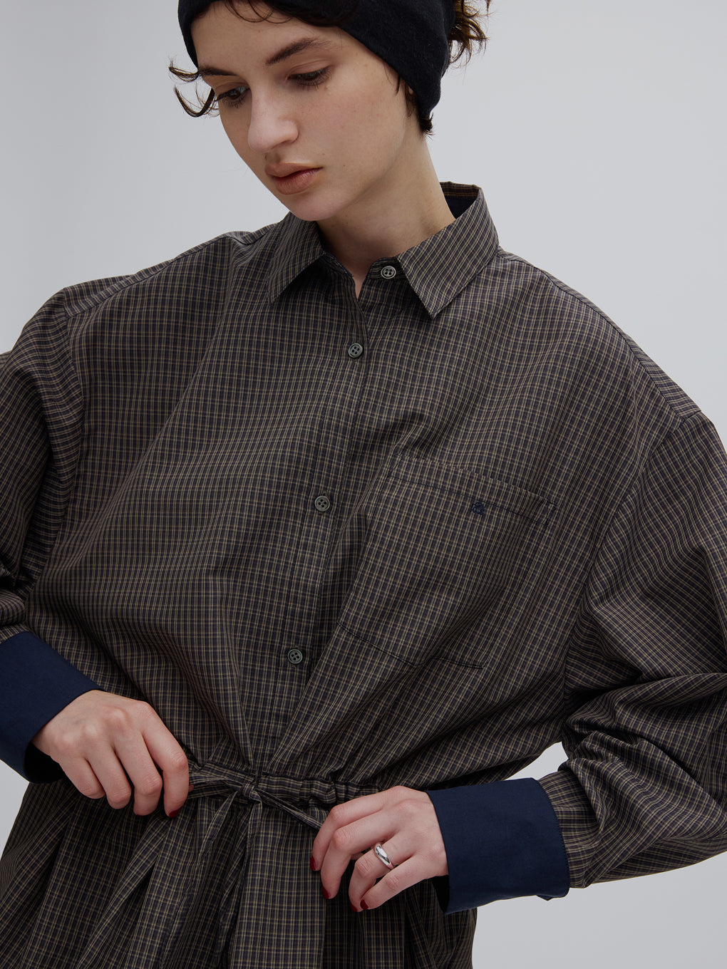 VOLUME SLEEVE DRAWSTRING SHIRT