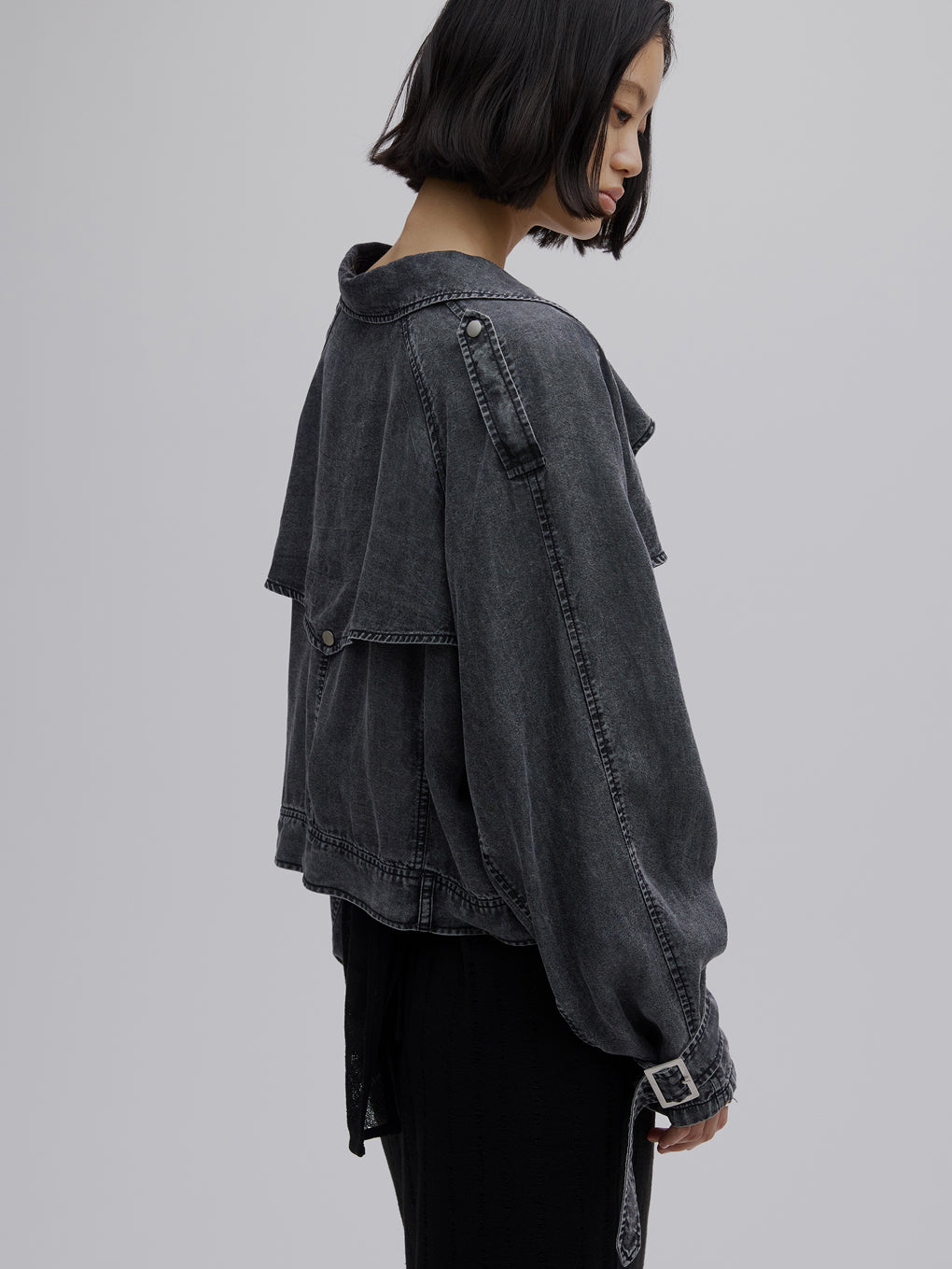 TENCEL DENIM SHORT TRENCH COAT