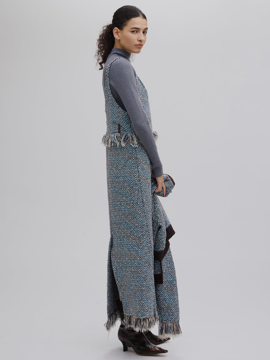 UND TWEED JUMPER SKIRT KNIT DRESS