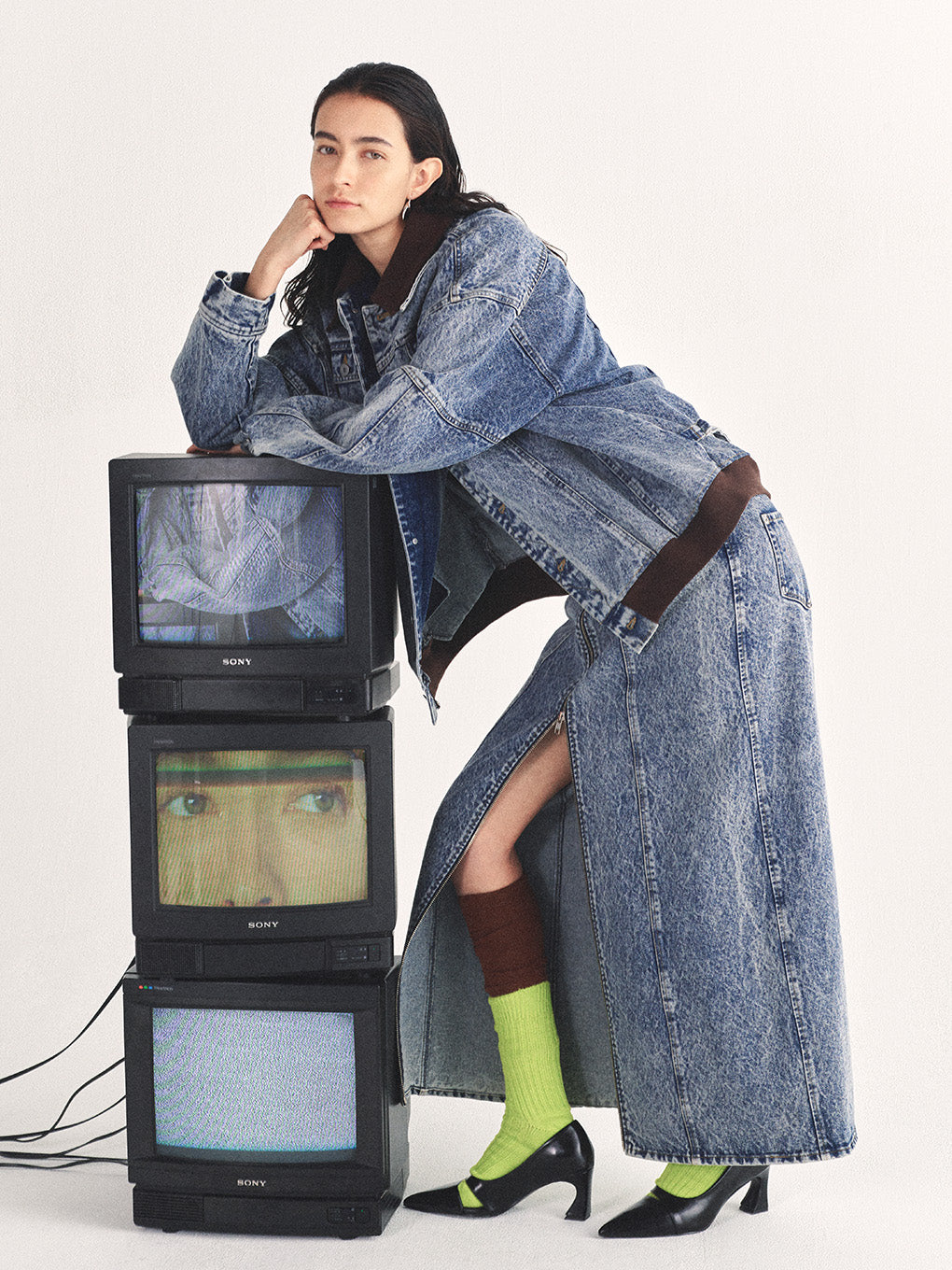 RIB MIX DENIM BLOUSON