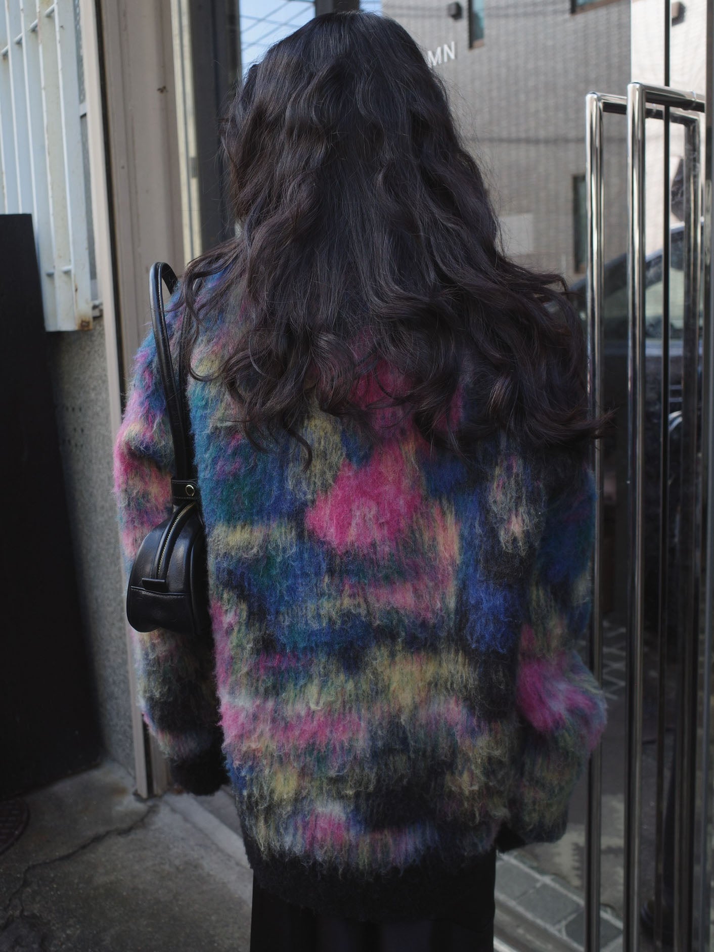 WILTED FLOWER MOHAIR JACQUARD KNIT TOP