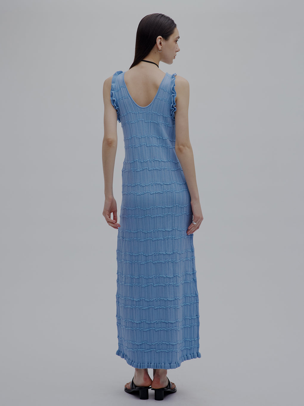 MEDI 2WAY WAVY FRILL KNIT DRESS