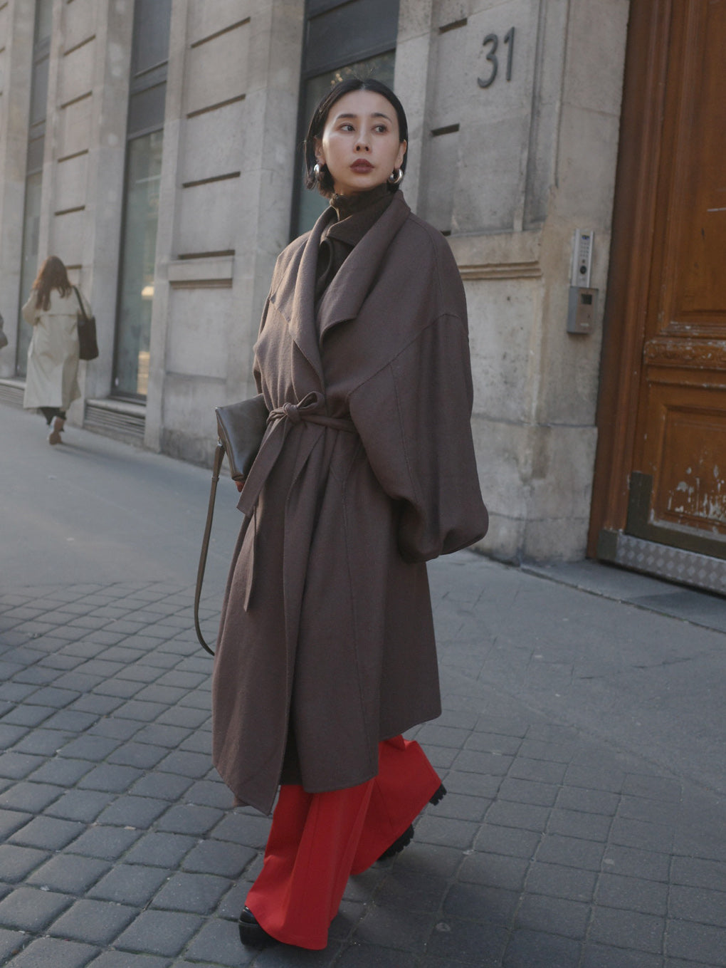 DRAPE COLLAR WOOL RIVER COAT