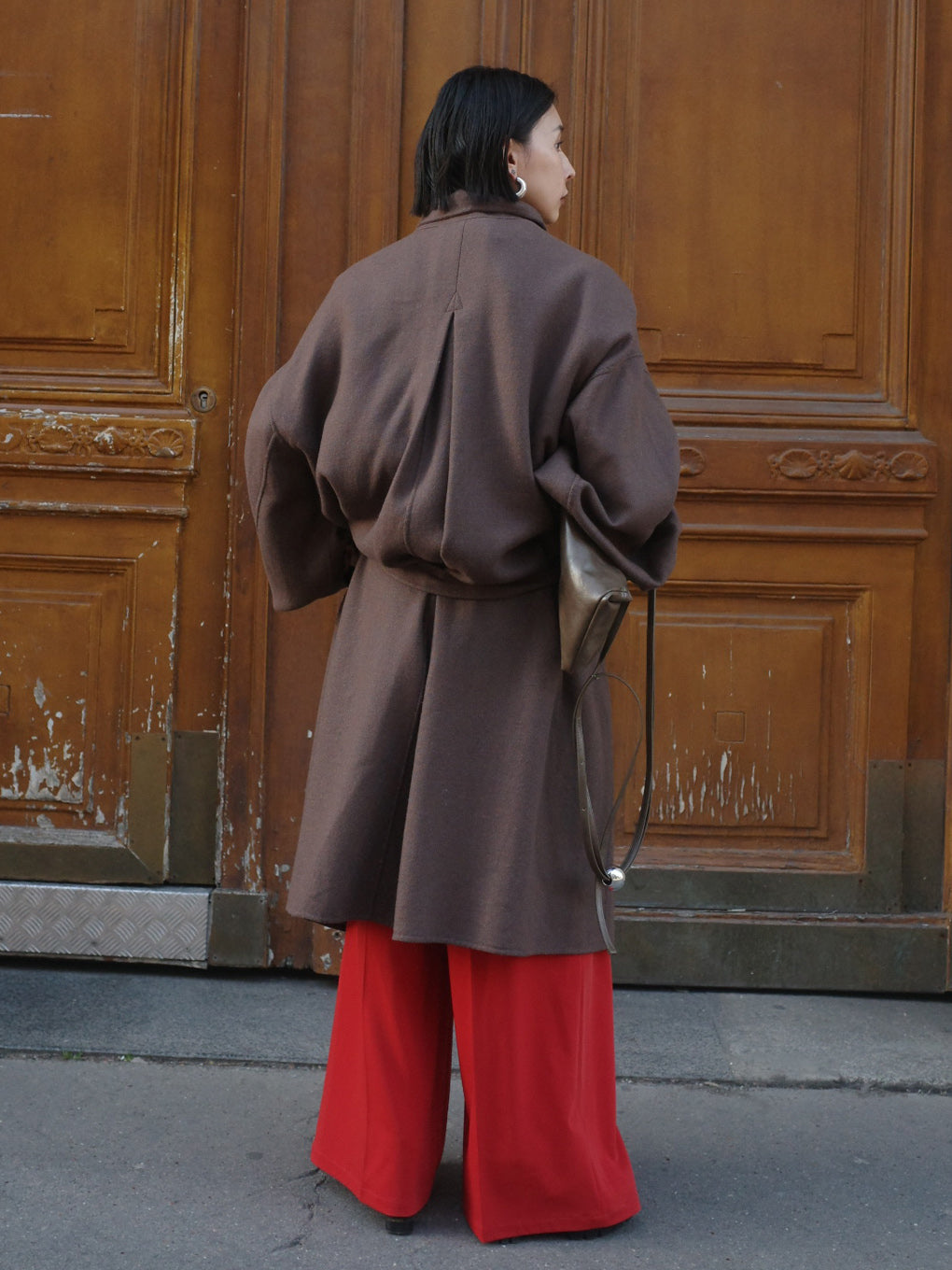 DRAPE COLLAR WOOL RIVER COAT