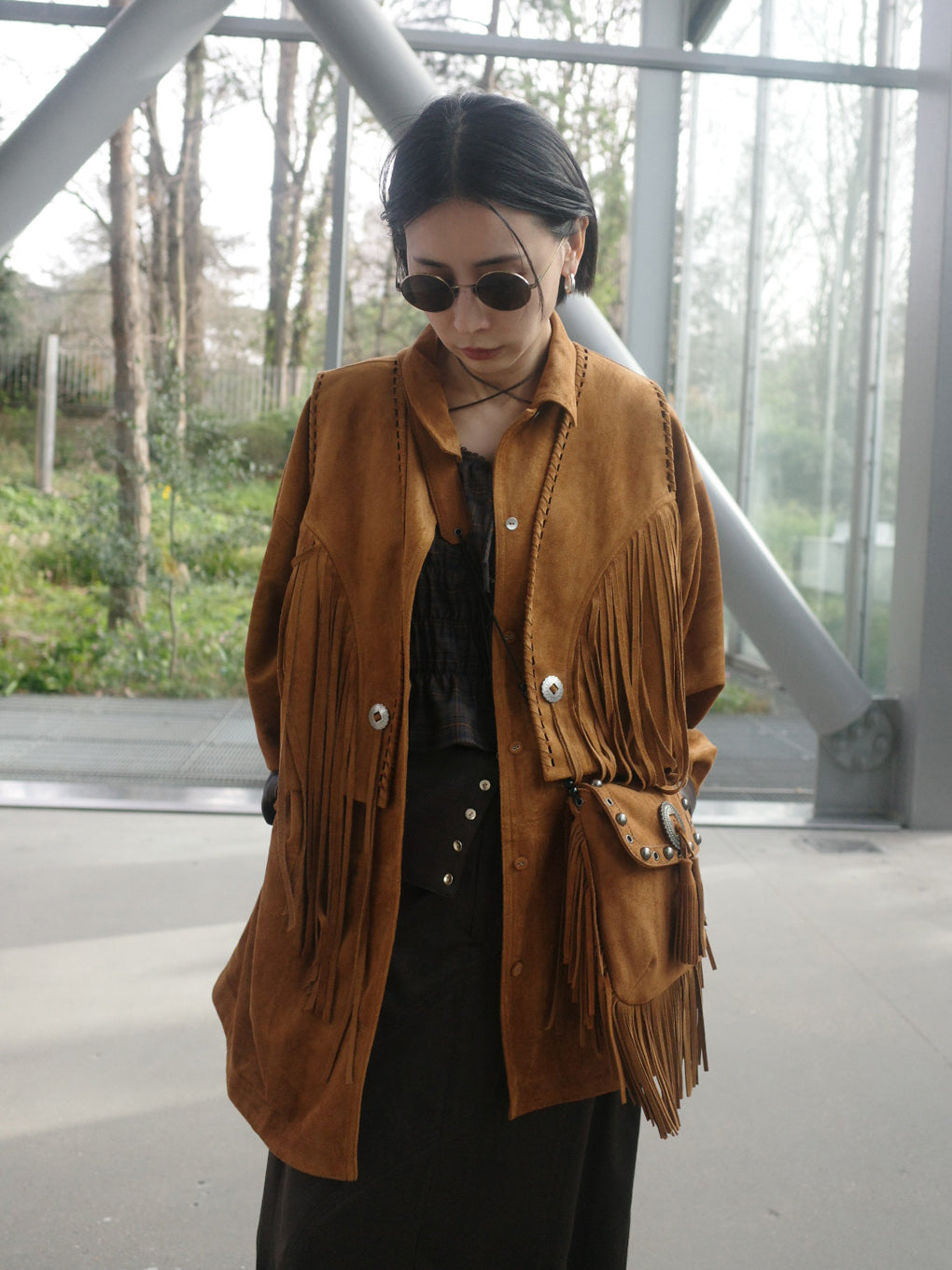 WESTERN FRINGE SYNTHETIC SUEDE VEST