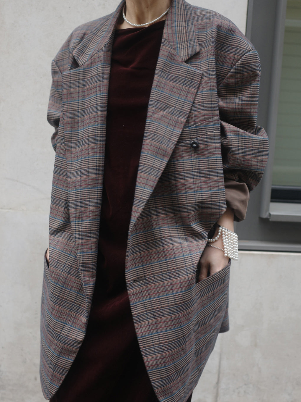 DEFORMATION TACK CHECK JACKET