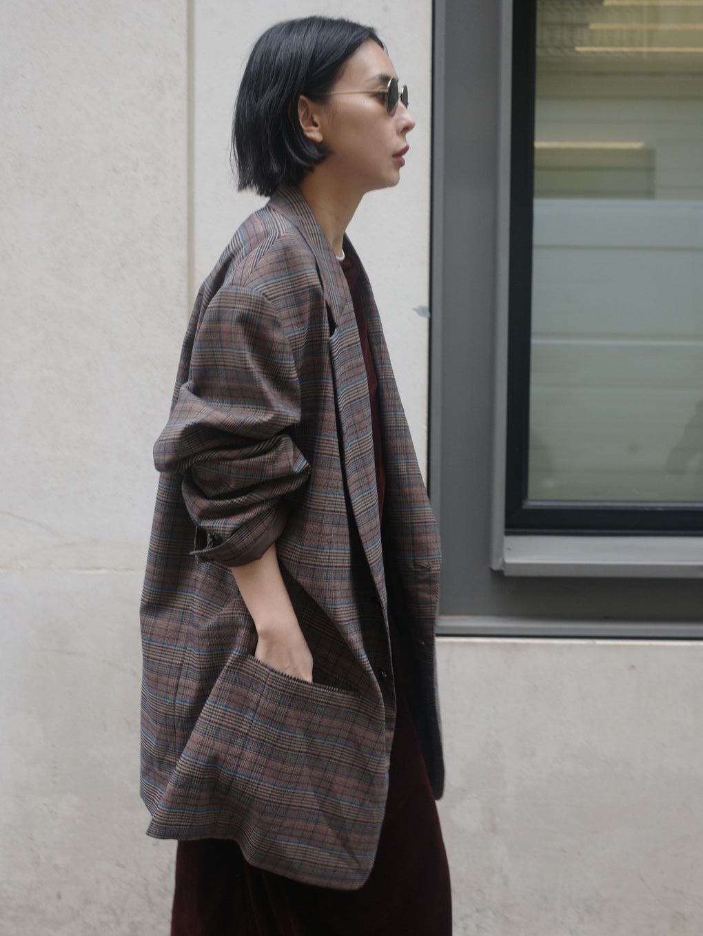 DEFORMATION TACK CHECK JACKET