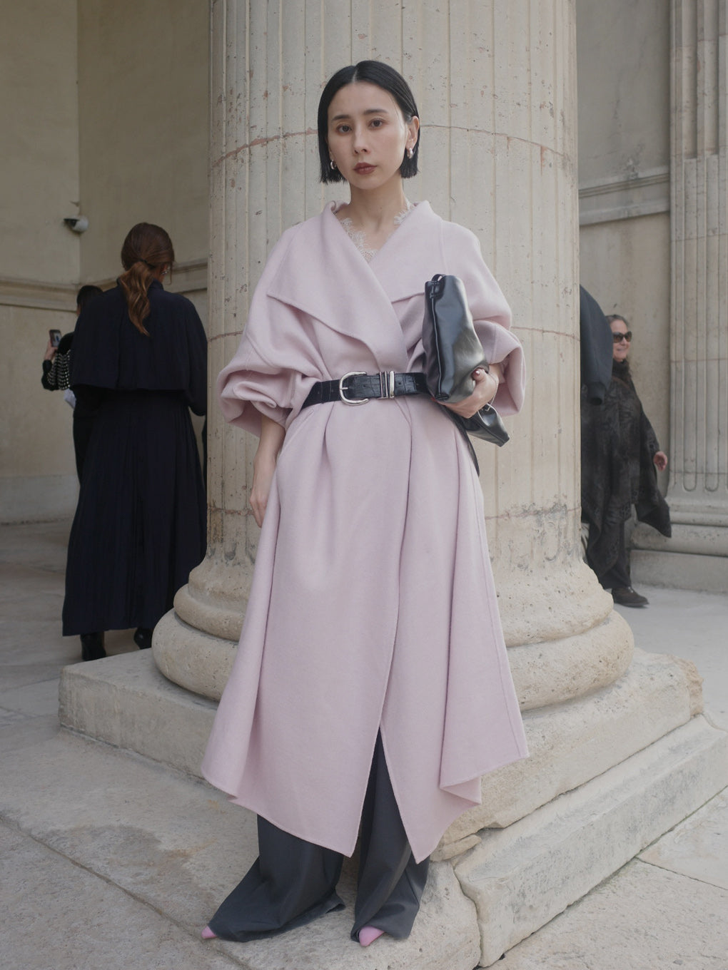 DRAPE COLLAR WOOL RIVER COAT