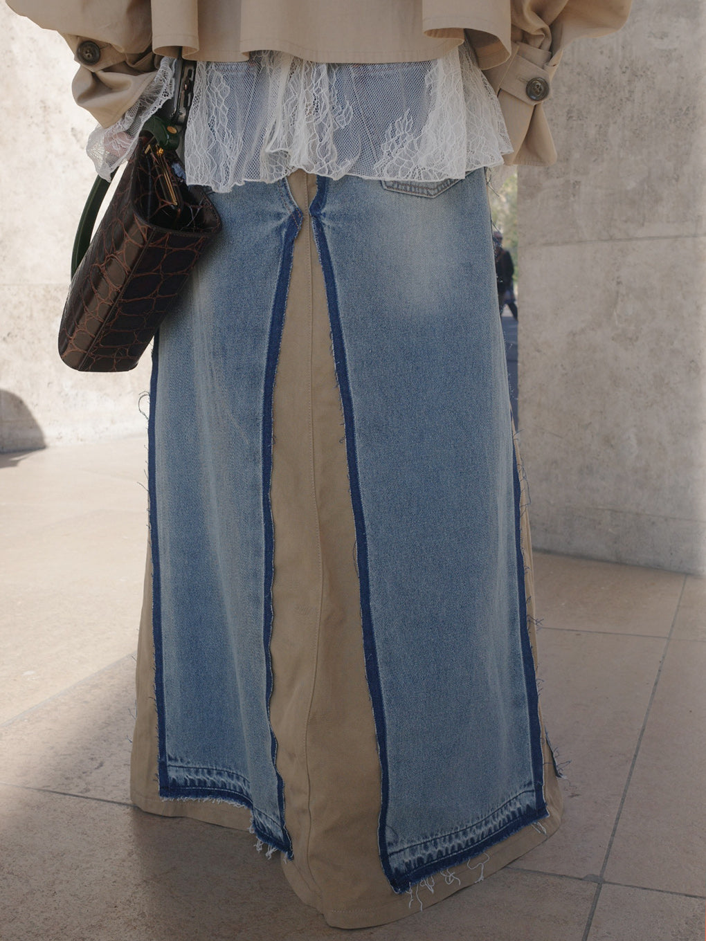REMAKE DENIM CHINO SKIRT