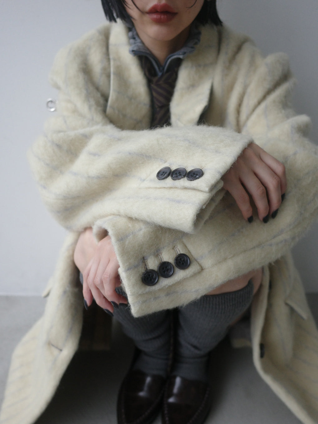 UND STRIPE ALPACA SHAGGY JACOT