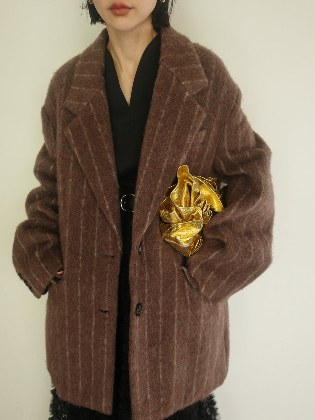 UND STRIPE ALPACA SHAGGY JACOT