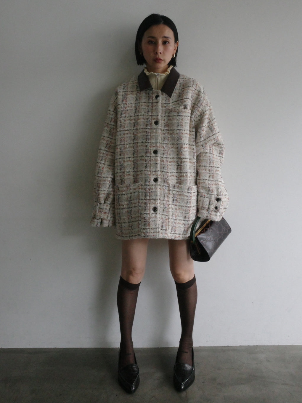 UND 2WAY TEXTURE TWEED JACKET