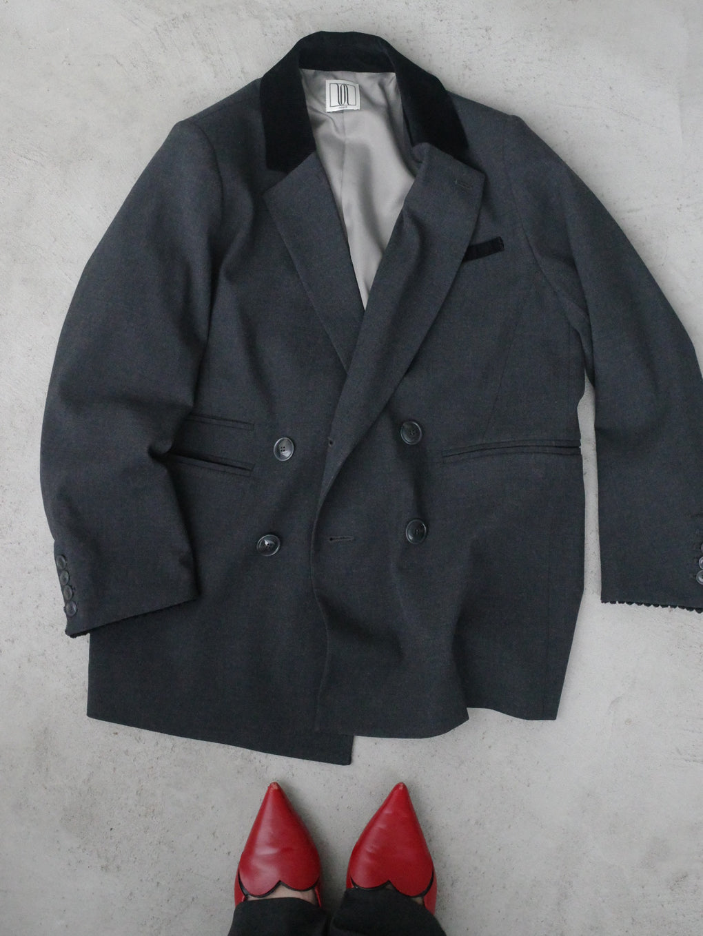 UND MIX FABRIC PATTERN JACKET