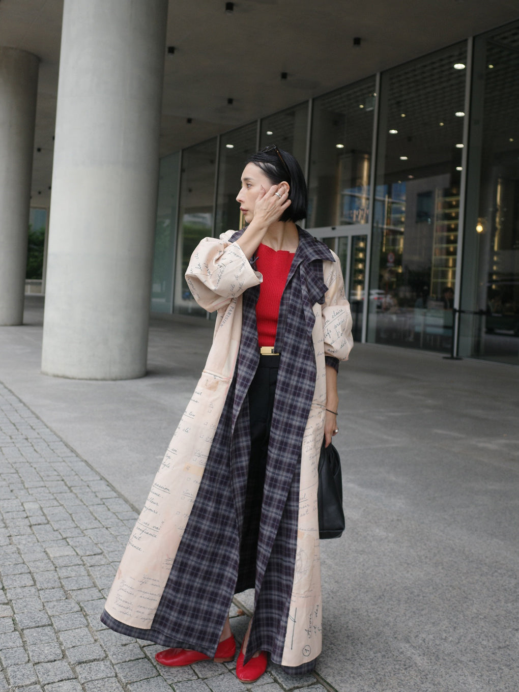 REVERSIBLE PARIS LETTER TRENCH COAT