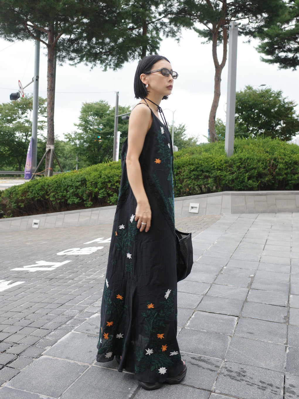 VINTAGE TABLECLOTH EMBROIDERY CAMI DRESS