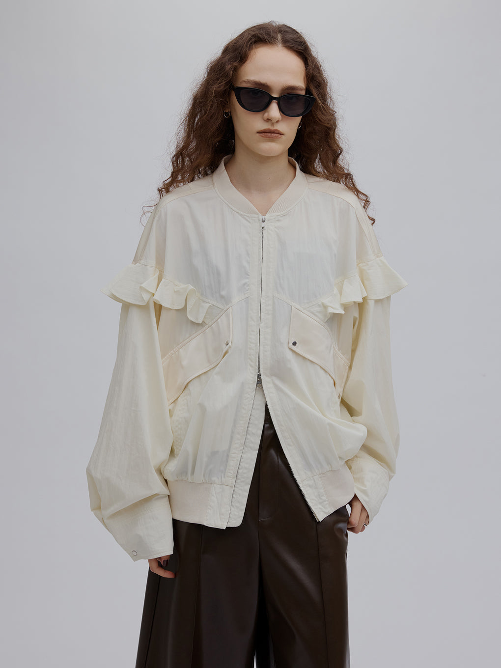 MILITARY NYLON FRILL BLOUSON