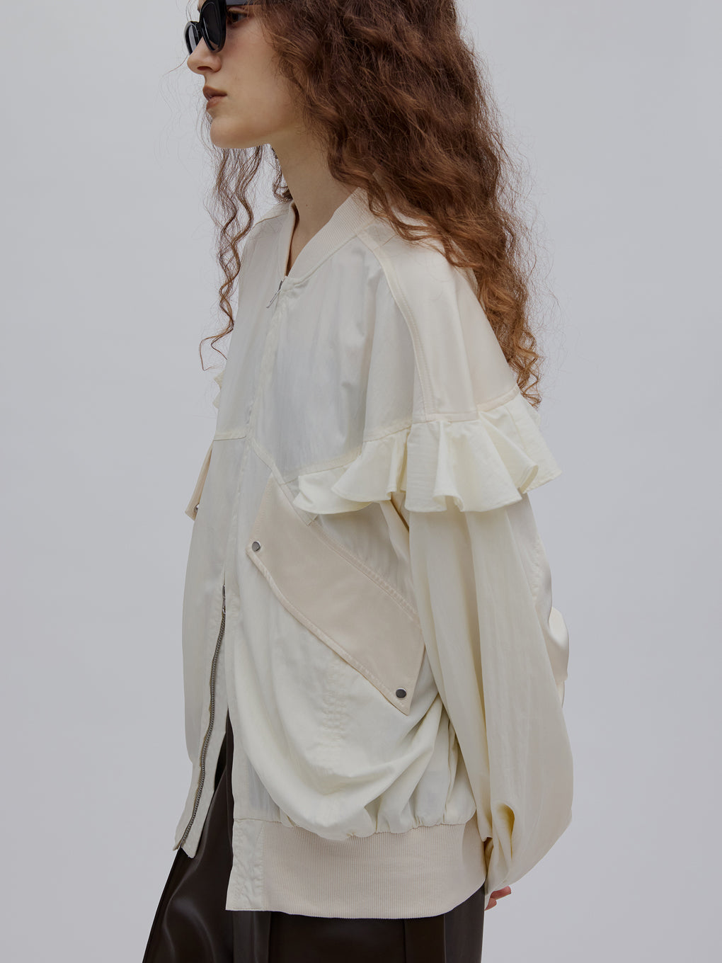 MILITARY NYLON FRILL BLOUSON