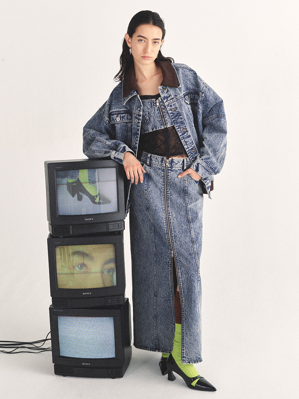 RIB MIX DENIM BLOUSON