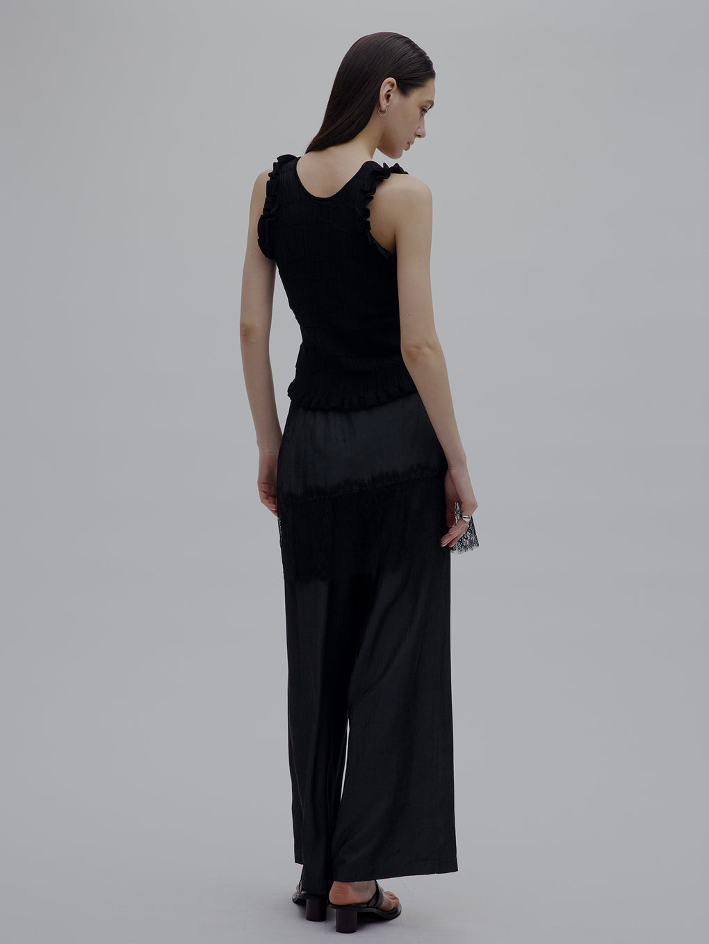 MEDI DENIMLIKE LACE DOCKING LAYERED PANTS