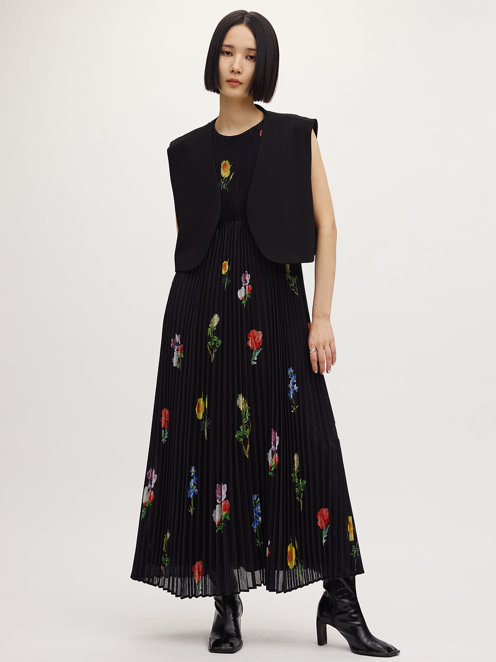 EMMA VEST SET PLEATS DRESS 