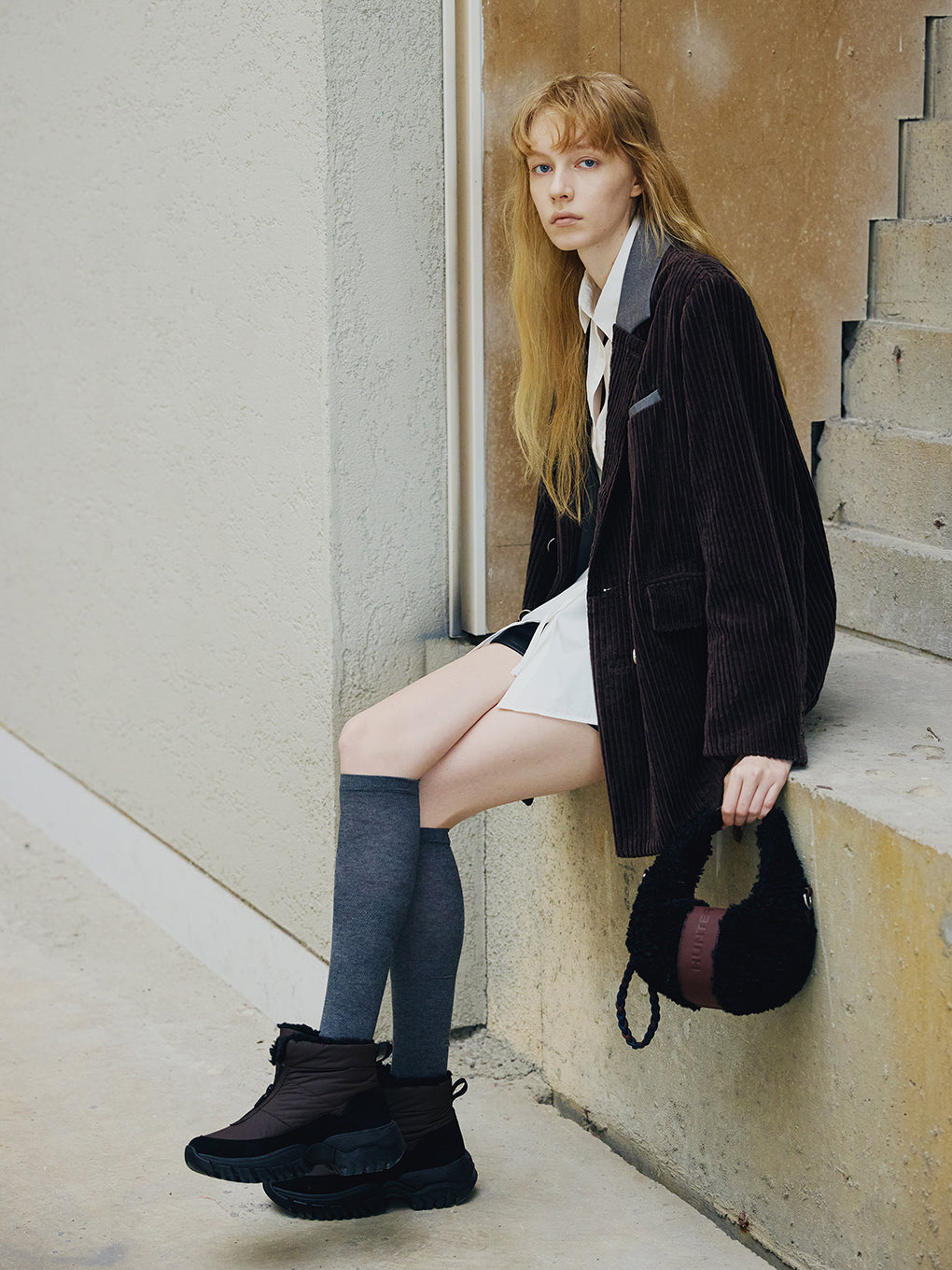 HUNTER×Ameri ANKLE ZIP SNOW BOOTS