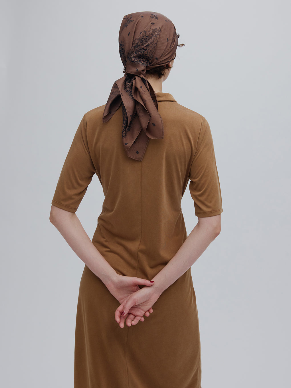 FIBRYL HIGH NECK ZIP CUT DRESS