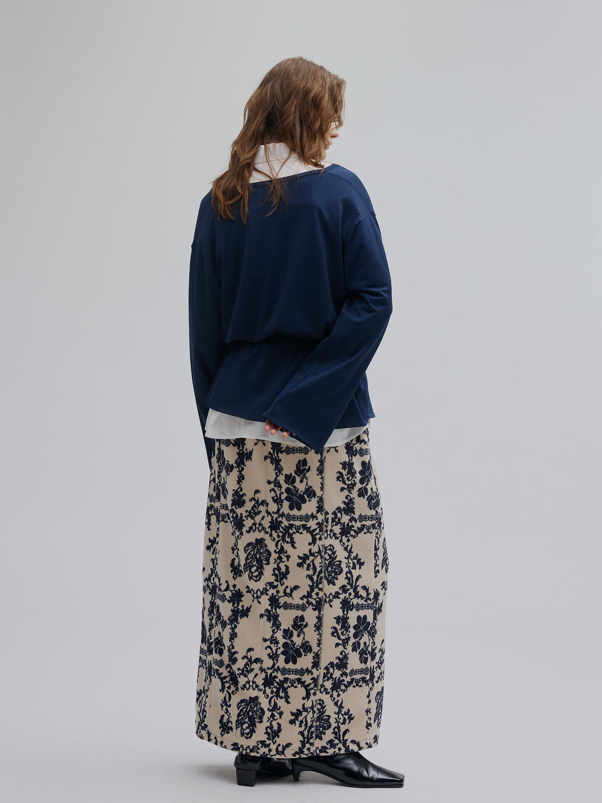 ZIP SLIT FLEECE SKIRT