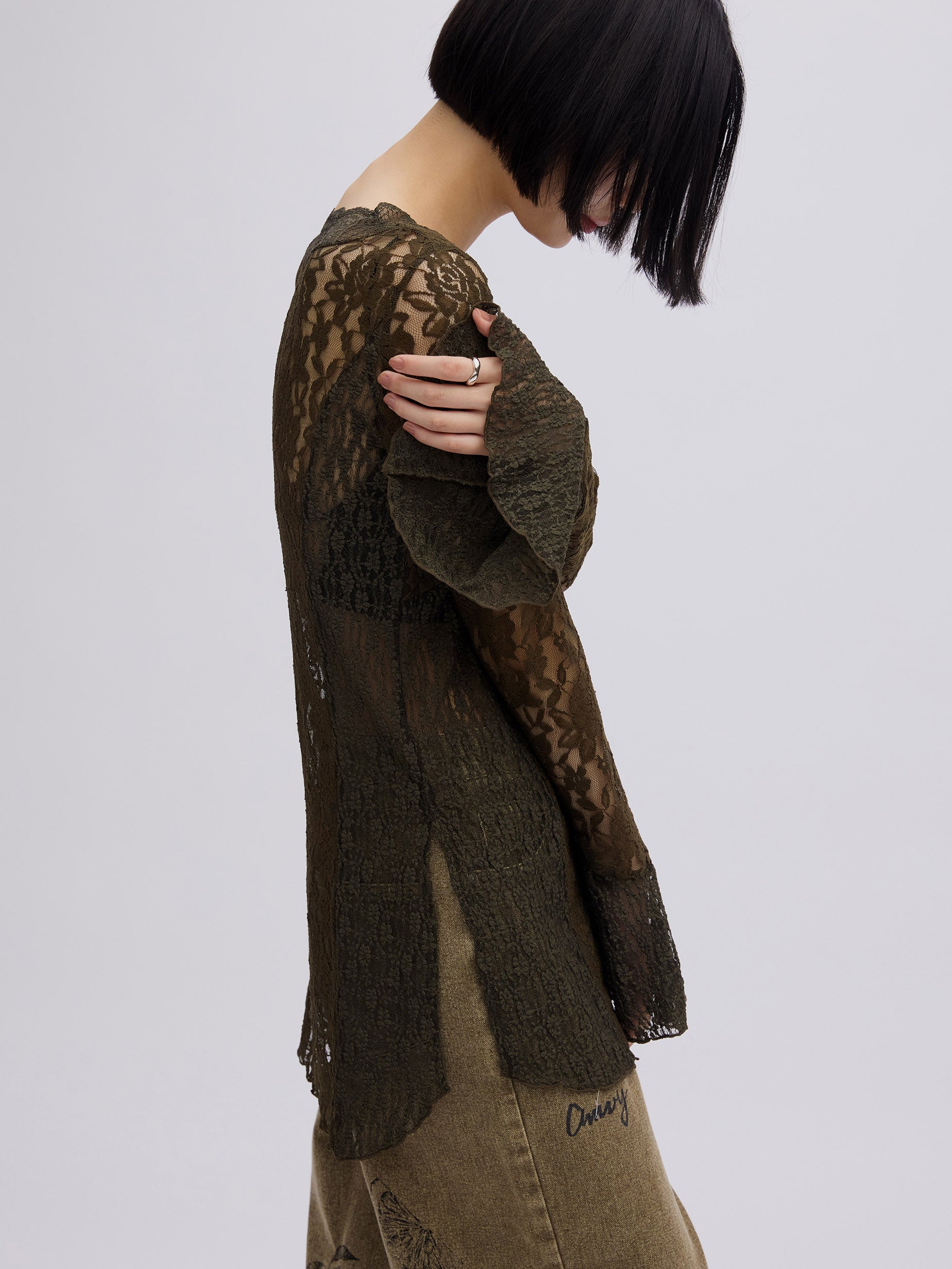 COMBINATION LACE TOP