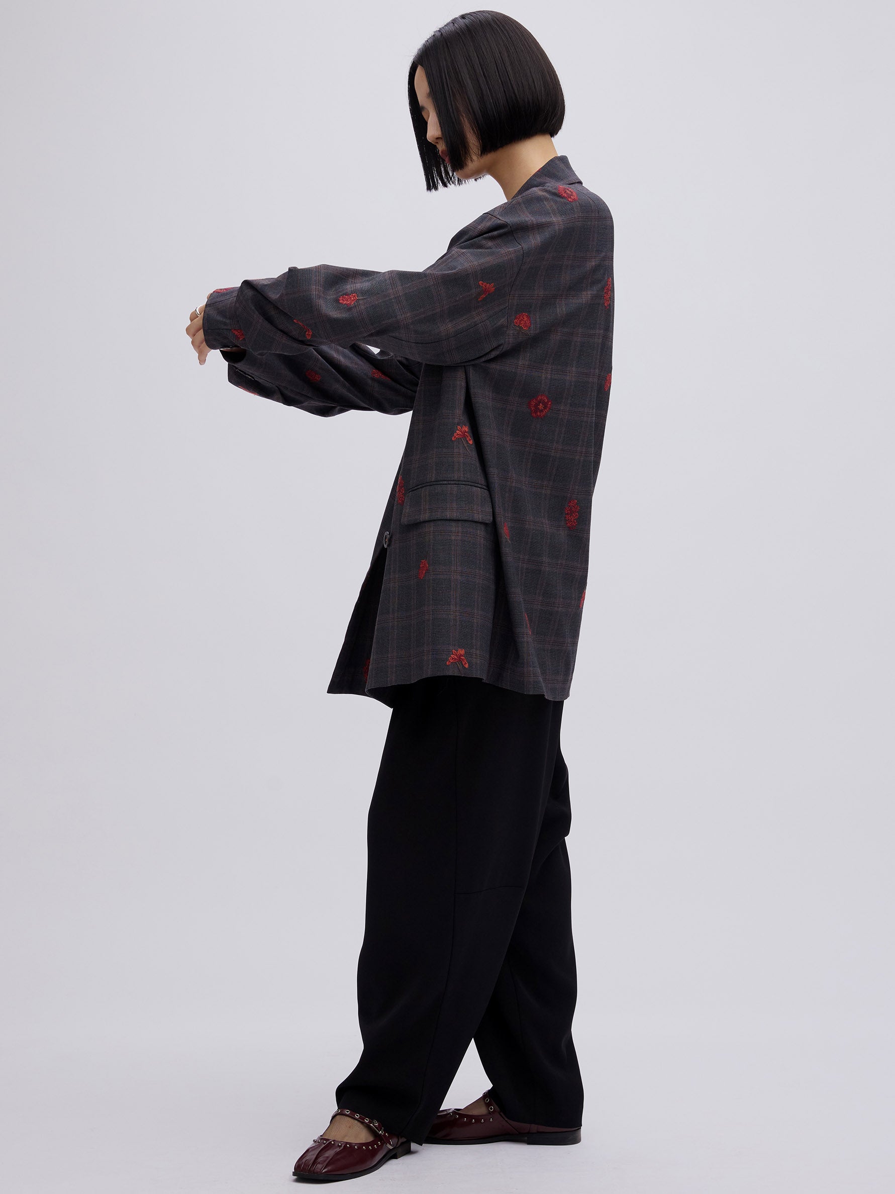 CHECK FLOWER PAPA JACKET