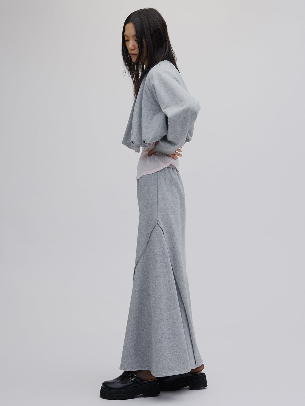 BALLOON SWEAT TOP WITH SKIRT