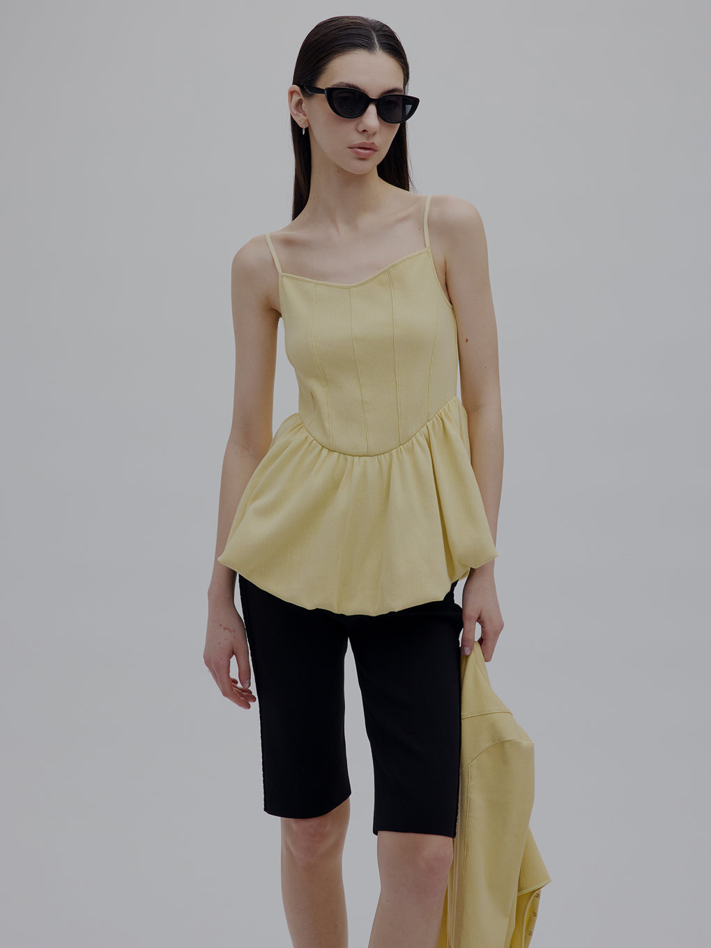 MEDI RIB BALLOON HEM CAMI TOP