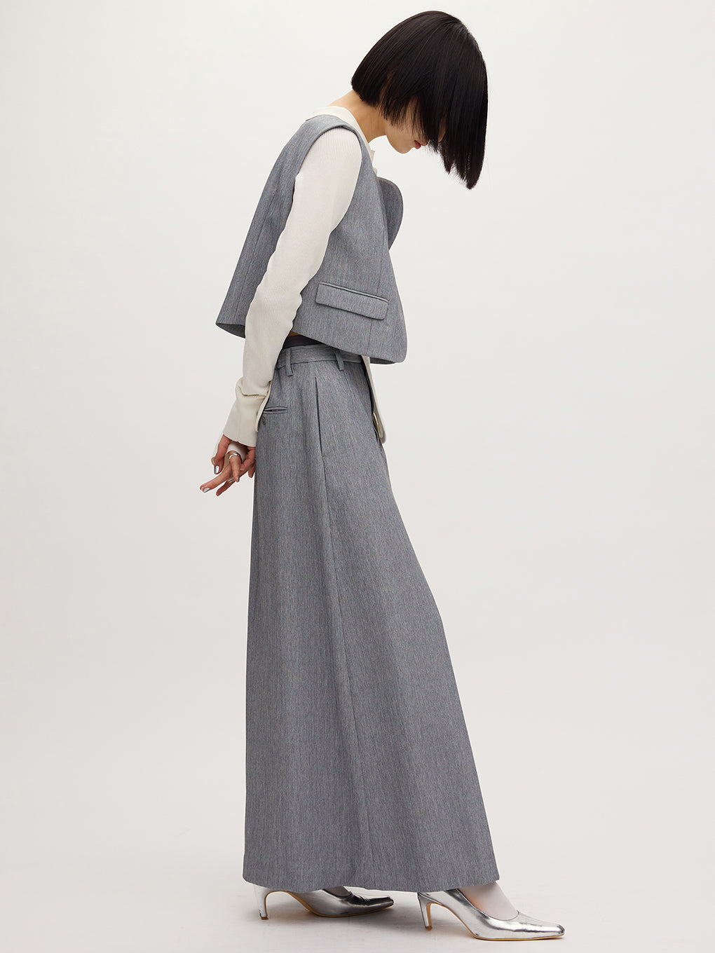 OTONA MUSE SHORT WAVE VEST WITH SKIRT