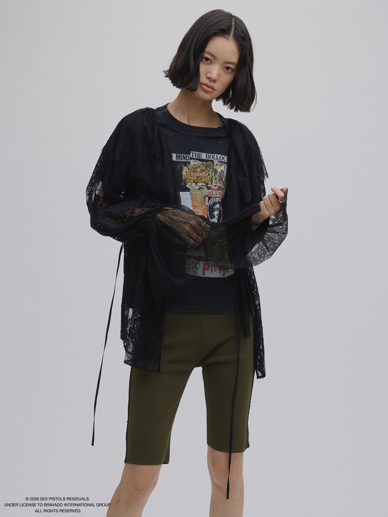 SIDE LACE LIKE KNIT BIKER PANTS