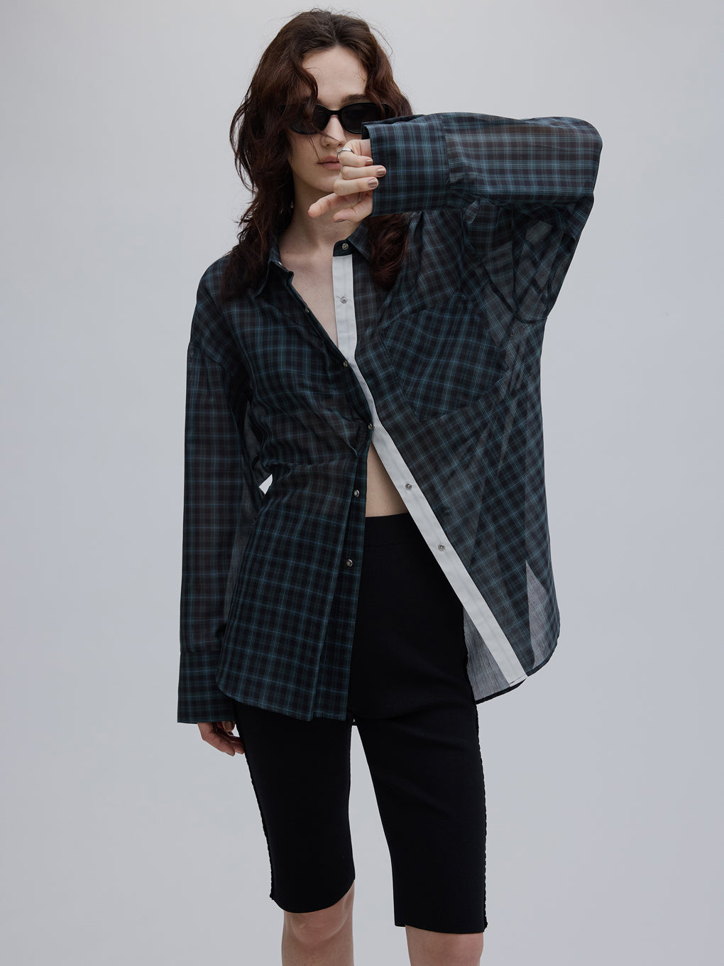 SHEER WAIST MARK OVERSIZE SHIRT