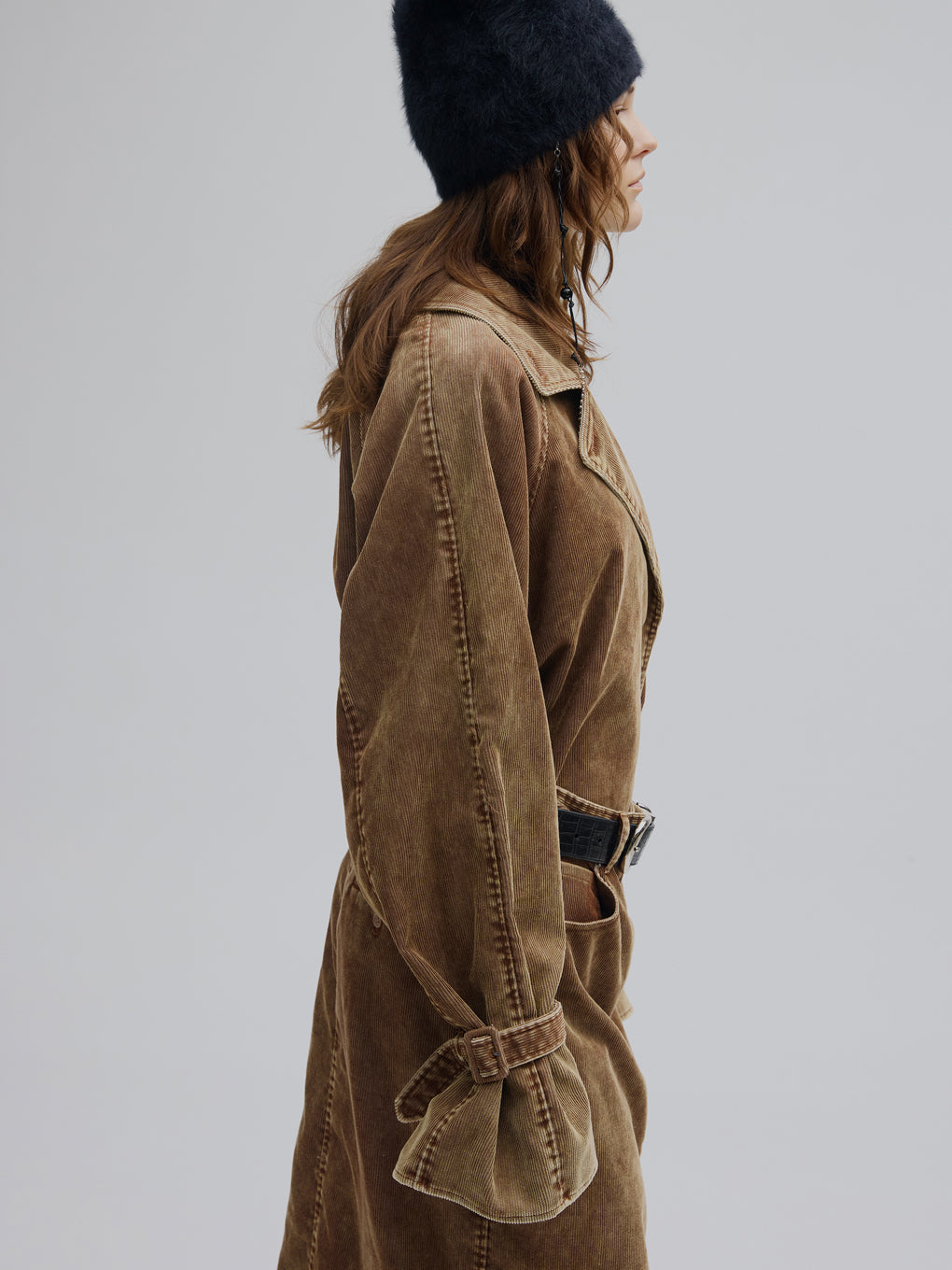 TRENCH LIKE CORDUROY DRESS
